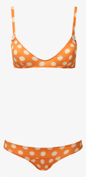 Magdalena Orange Polka Dot Button Bikini Polka Dot 414x600 PNG