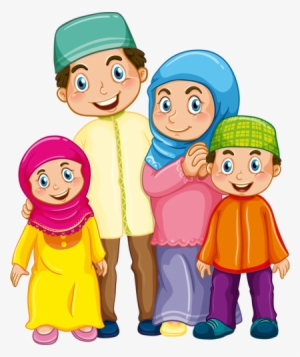 Family Clipart, Family Vector, Muslim Family, Muslim - Islamic Family Png
