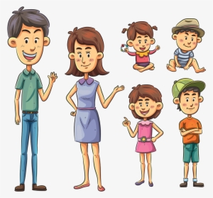 Cartoon Family Drawing Illustration - Family Character Vector