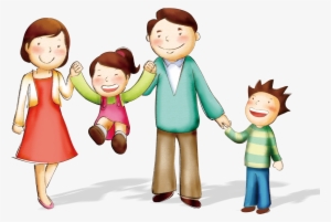 Cartoon Family Child Happiness - Family
