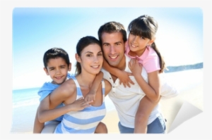 Closeup Of Happy Family At The Beach Wall Mural • Pixers®