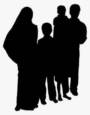Indian Family Clipart Black And White - Couple Walking Silhouette Png