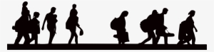 Migration Clipart Immigrant Family - Refugee Silhouette Png