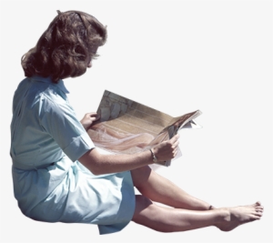 Woman Reading On The Beach - People Sitting Reading Png