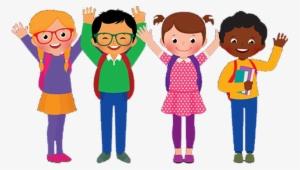 Cartoon Children Png Graphic Black And White Download - Group Of Cartoon Students