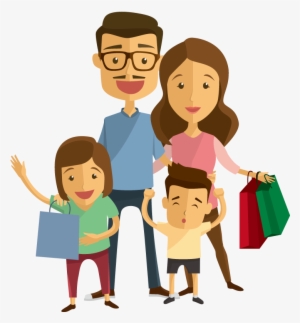 Family Euclidean Vector Scalable Vector Graphics Illustration - Family Shopping Png