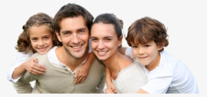 Happy Family Of Four With The Parents Giving Their
