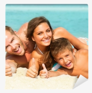 Happy Young Family With Little Kid Having Fun At The