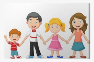 Cartoon Family Holding Hands