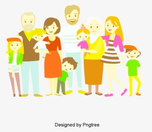 Cartoon Happy Family Design Pattern, Cartoon, Hand