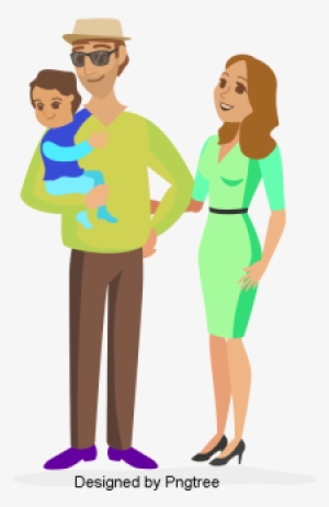 Beautiful Cartoon Lovely Hand Painted Love Happy Family - Illustration