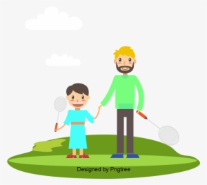 Beautiful Cartoon Lovely Hand-painted Love Happy Family - Illustration