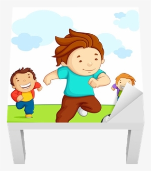 Vinil Para Mesa Lack Vector Illustration Of Kid Playing - Imagenes De Play Soccer