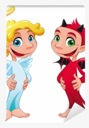 Baby Angel And Devil - Angel And Devil Cartoon
