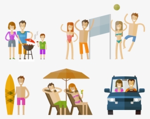 Kisspng Cartoon Illustration Vacation Homes Character - Cartoon Family On Holiday