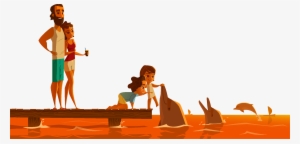 Pufferfish - Happy Family - Illustration