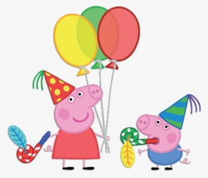 Peppa Pig Balloons Png Vector Free Download - Peppa Pig With Balloons