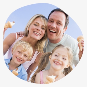 Happy Family Eating Ice Cream