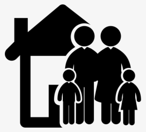 Family Of Four In Front Of Their Home Comments - Family Home Icon Png