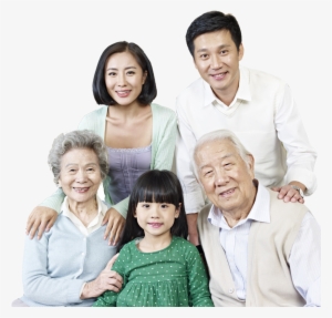 Three Generation Asian Family