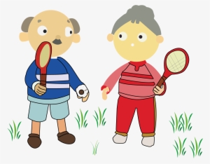 Badminton Athlete Old Age Sport - รูป ผู้ สูงอายุ การ์ตูน