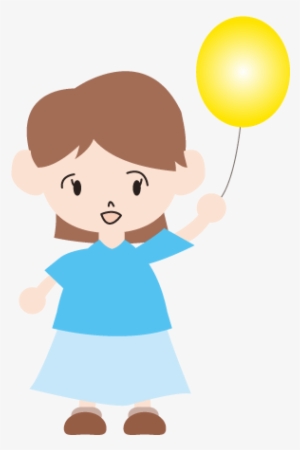 Balloons Girls Illustration Free Clip Art People - Clip Art