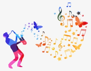 Musician Watercolor Painting Musical Note - Watercolor Music Notes Design