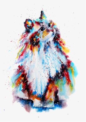 Watercolor Painting Drawing Illustration - Watercolor Drawing Of Cat