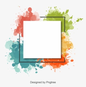 Abstract Watercolor Splash Frame And Border, Watercolor - Watercolor Border Png