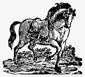 Horse Pony Download Equestrian Watercolor Painting - Woodcut Horse