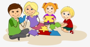 Children Working Together Clipart