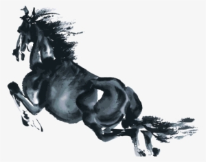 Graphic Black And White Download Ink Wash Painting - Water Color Horse Png