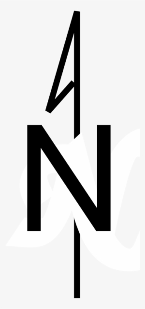 Simple North Arrow - Compass Rose North Only