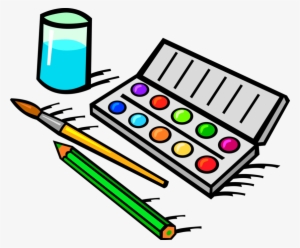 Vector Illustration Of Visual Arts Watercolor Paint - Нарисовать Школьные Принадлежности