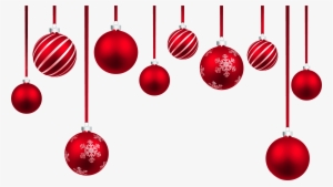 Red Christmas Hanging Balls Decor Png Clipart Image - Hanging Christmas Ornament Png