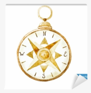 Watercolor Compass Wall Mural - Compass Watercolor