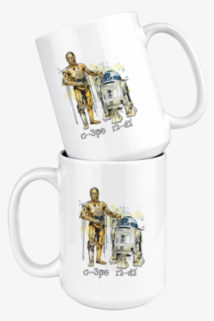 C3po And R2d2 Watercolor Mug Star Wars - C-3po