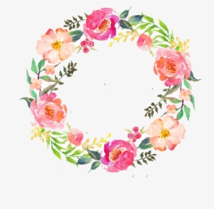 Pin By Karin On 花柄 - Watercolour Flower Wreath Png