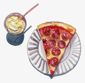 Pie Watercolor Png - Beebee Escaping The Giant Wave