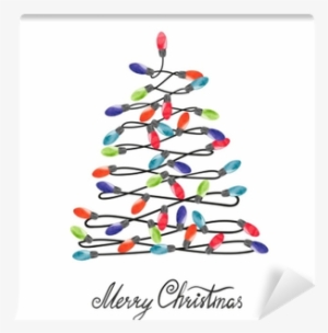 Christmas Tree Made Of Watercolor Light Bulbs - Christmas Day