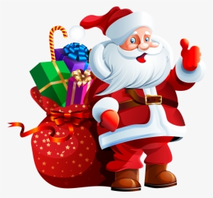 Santa Claus With Big Bag Png Clipart - Christmas Santa Clip Art