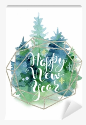 Christmas Tree Watercolor Card With Lettering Quote - Christmas Tree