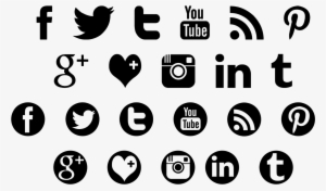 Social Media Icons Transparent Png Png Freeuse Download - Social Media Icon Black Png
