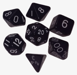 Clip Transparent Black Polyhedral Dice Set - Opaque Black 7 Dice Set Polyhedral