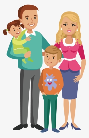 Family Cartoon Happiness Illustration - Human Family Cartoon