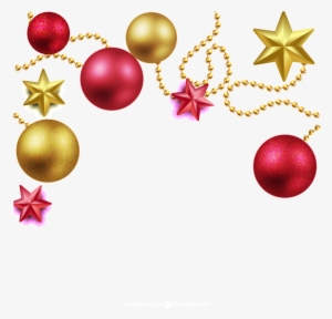 Gold Red Sphere Christmas Png - Christmas Decoration Gold Vector Png