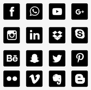 Social Media Icons Set Network Background - White Social Media Icons Transparent Background Free