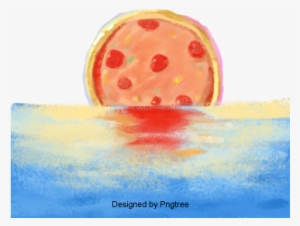 Cartoon Hand Painted Abstract Pizza Design, Cartoon, - Portable Network Graphics