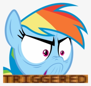 Edit, Meme, Rainbow Dash, Safe, Simple Background, - My Little Pony Triggered