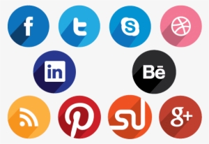 Flat Round Social Media Icons - Social Media Icon Flat Design